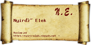 Nyirő Elek névjegykártya